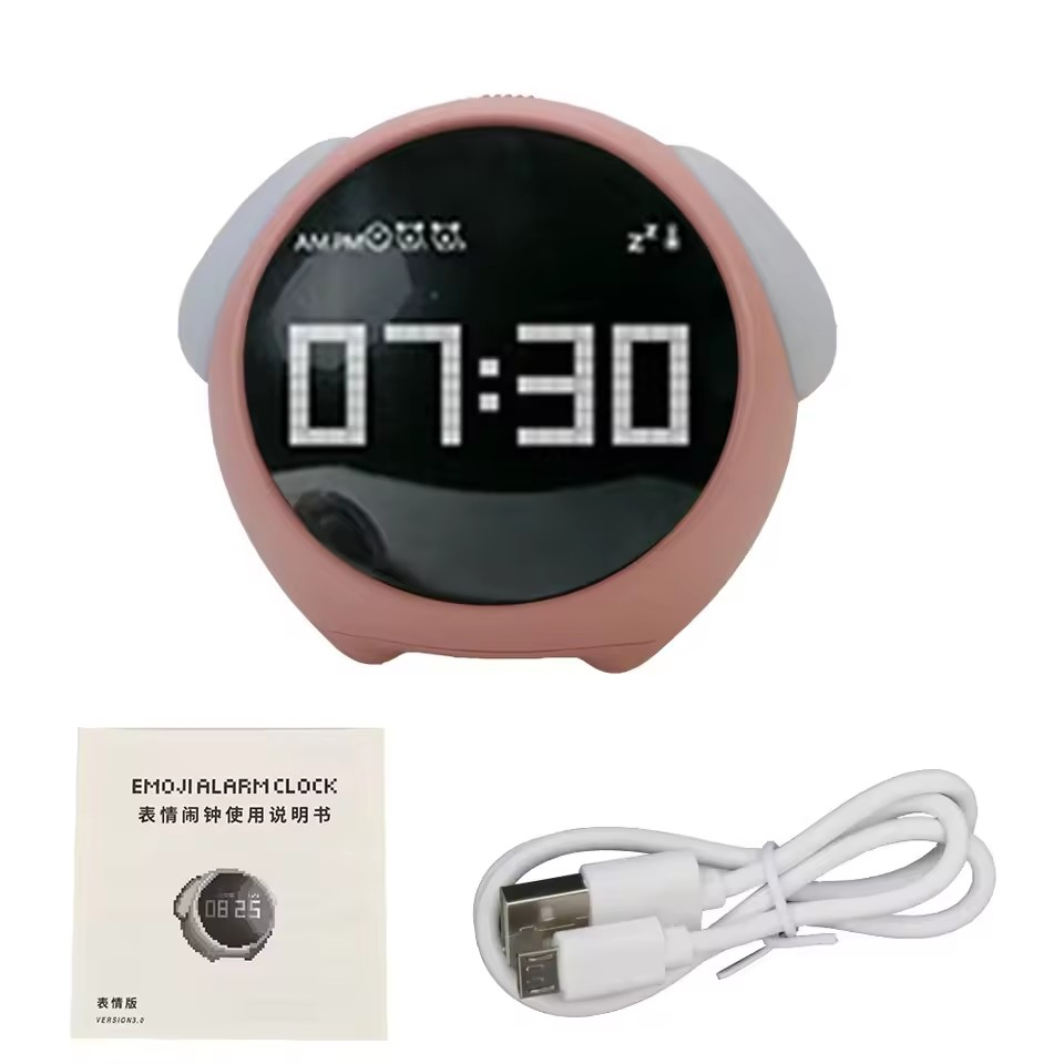 Cute Expression Alarm Clock Night Light